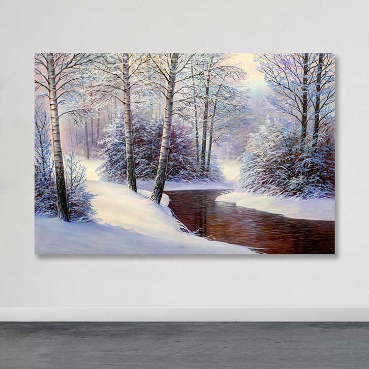 Quadro em Tela Decorativo Multicolor 100x140 cm com Moldura de Madeira (3–4 cm)