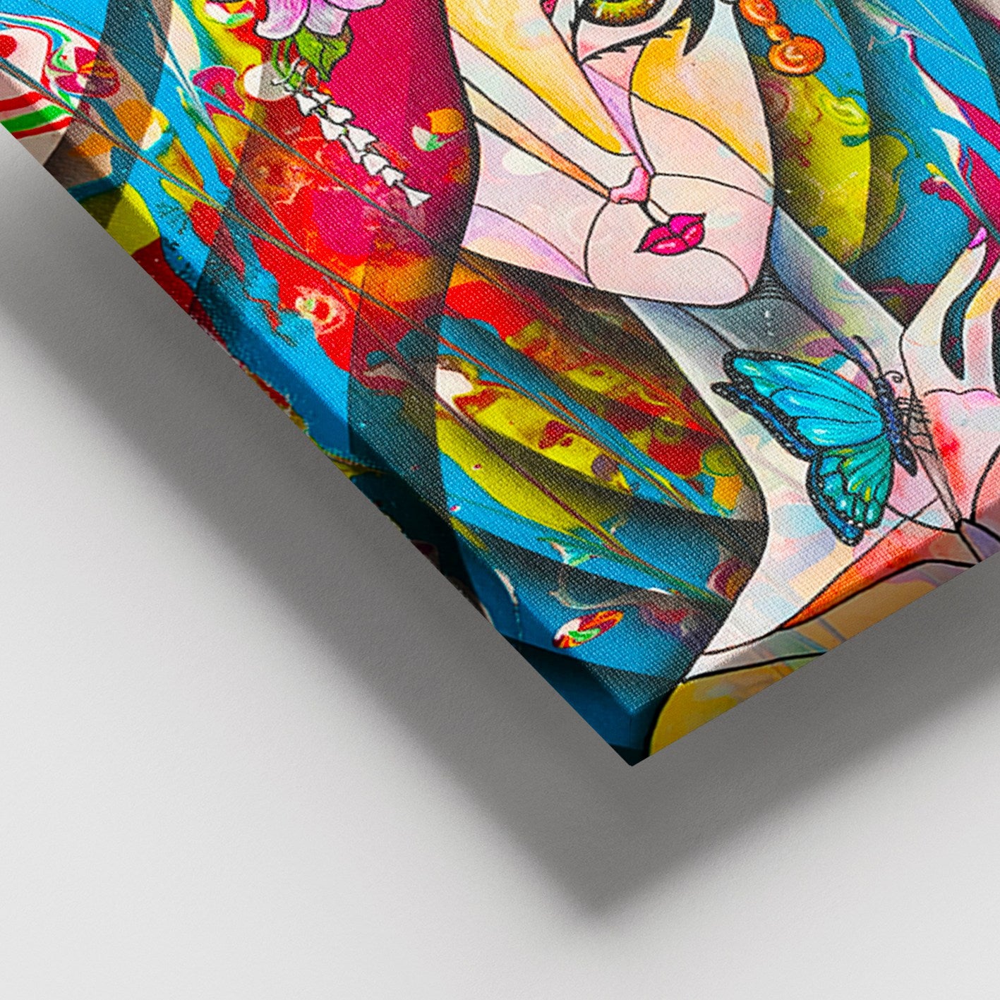 Tela Decorativa Multicolor 100 x 140 cm com Moldura de Madeira (3-4 cm) – 100% Tela