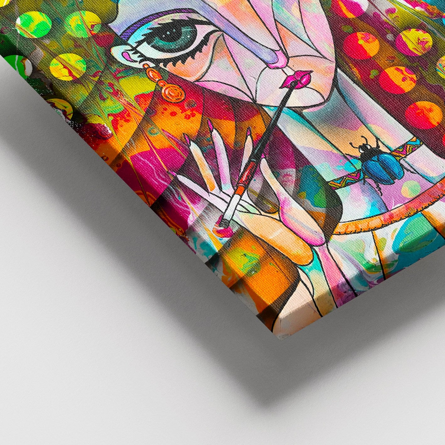 Quadro em Tela Decorativo Multicolor 100x140 cm, 100% Canvas, Moldura em Madeira (Espessura 3–4 cm)