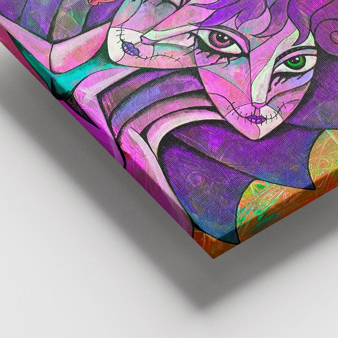 Quadro em Tela Decorativa Multicolorido 100x140 cm, 100% Canvas, Moldura de Madeira (3–4 cm)