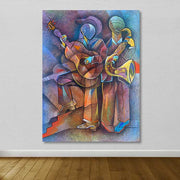 Quadro em Tela Decorativa Multicolor com Moldura de Madeira (3–4 cm) – 100 x 140 cm