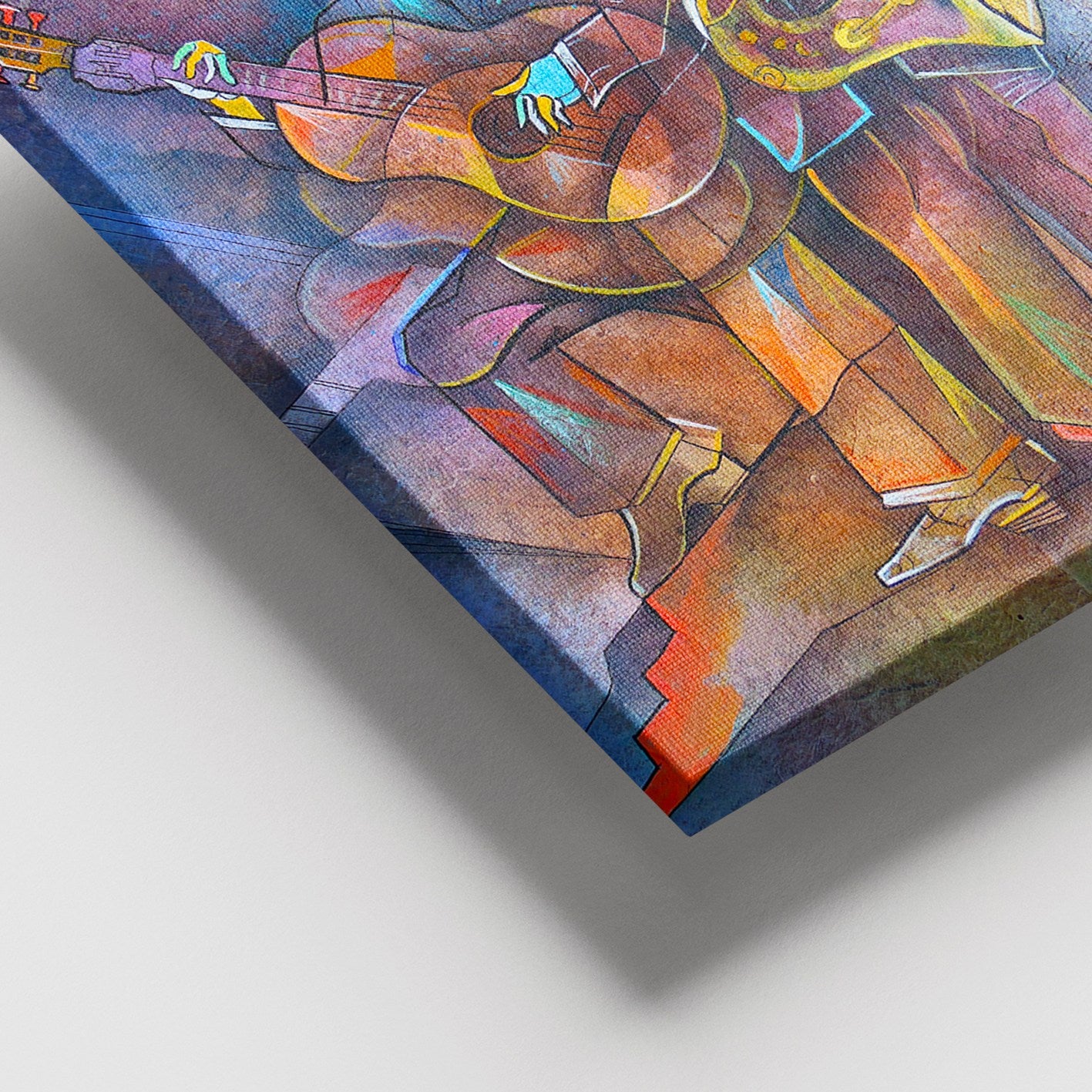 Quadro em Tela Decorativa Multicolor com Moldura de Madeira (3–4 cm) – 100 x 140 cm