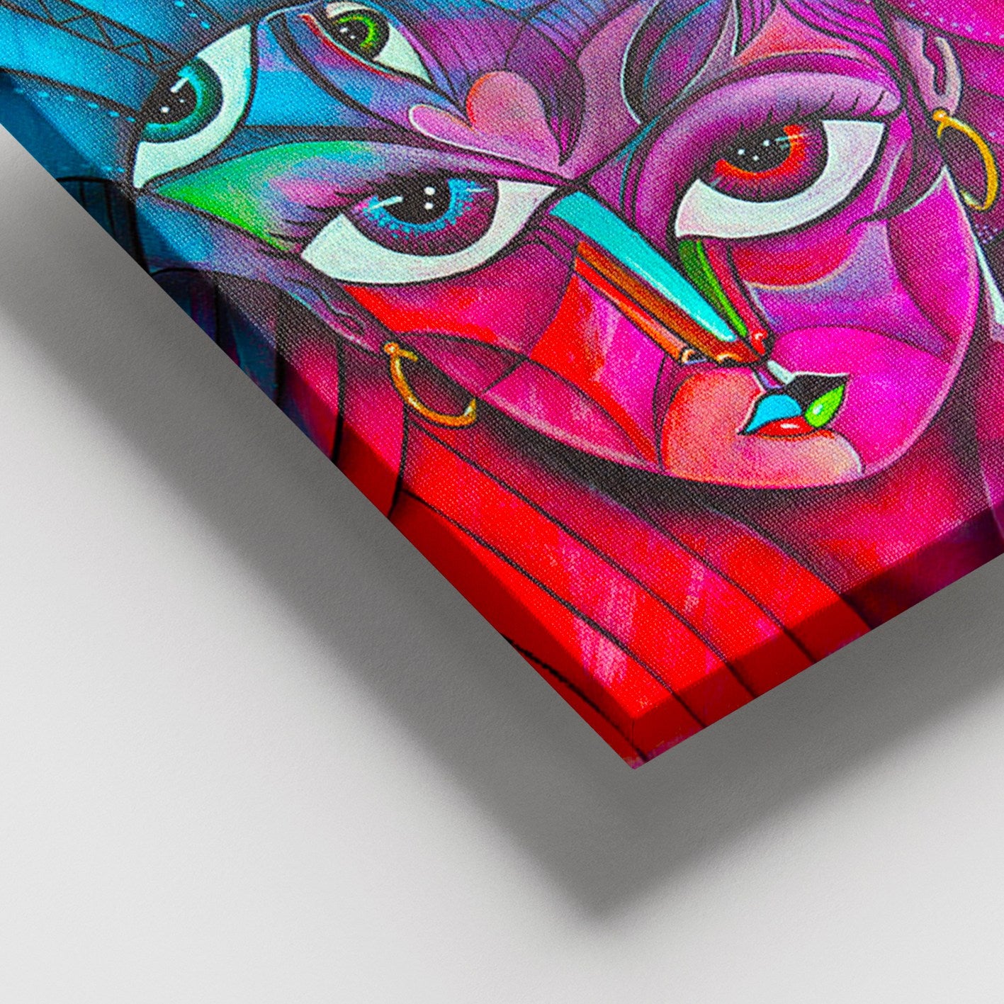 Quadro em Tela 100% com Moldura de Madeira (3-4 cm) 100x140 cm - Multicolor | 205DNT1490