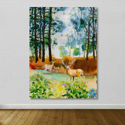 Quadro em Tela 100% Canvas Multicolorido 100 x 140 cm com Moldura de Madeira (3–4 cm)