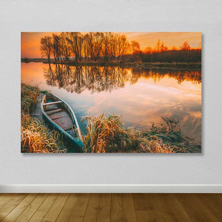 Quadro em Tela Decorativa Multicolor com Moldura de Madeira 100x140 cm