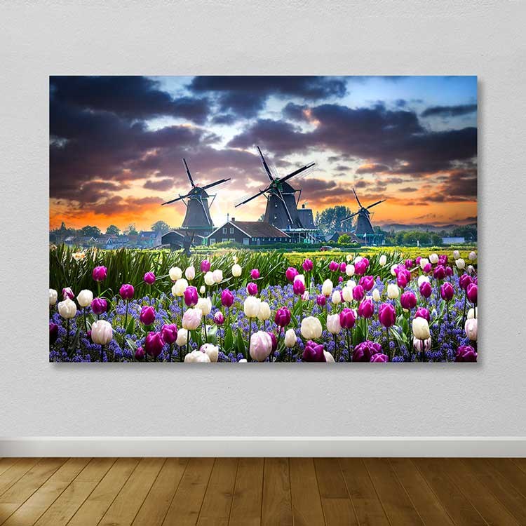 Quadro em Tela 100% Canvas Multicolor 100 x 140 cm com Moldura de Madeira (3–4 cm)