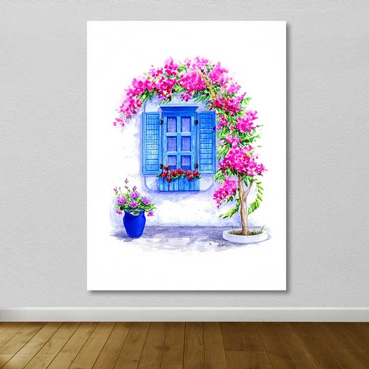 Quadro em Tela Decorativa Multicolor 100x140 cm com Moldura de Madeira (3–4 cm) – 100% Canvas