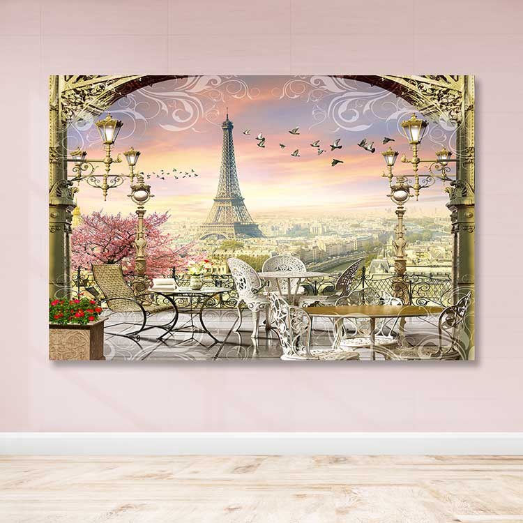 Quadro Decorativo em Tela Multicolor 100 x 140 cm com Moldura de Madeira (3–4 cm) – 100% Canvas