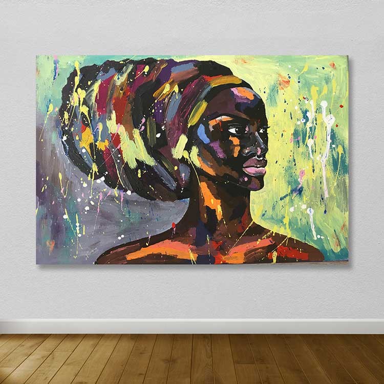 Quadro em Tela Decorativa Multicolor 100 x 140 cm – 100% Canvas com Moldura de Madeira (3–4 cm)