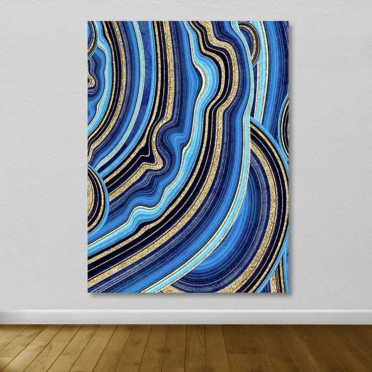 Quadro em Tela Decorativa Multicolor 100x140 cm com Moldura de Madeira (3–4 cm)