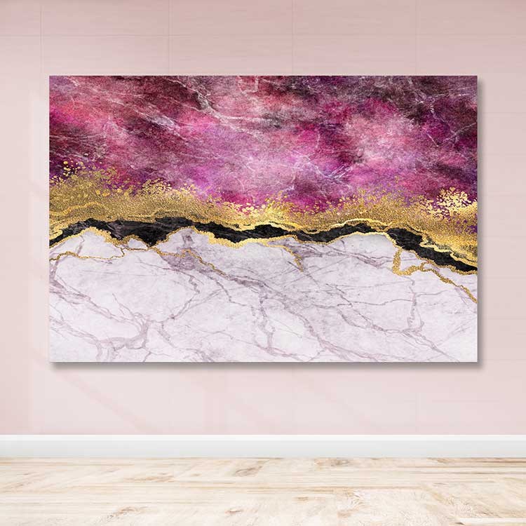 Quadro em Tela Decorativa Multicolor com Moldura de Madeira 100x140 cm