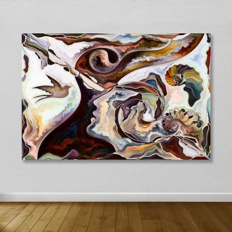 Quadro em Tela Decorativa Multicolor 100x140 cm – 100% Canvas, Moldura de Madeira 3-4 cm