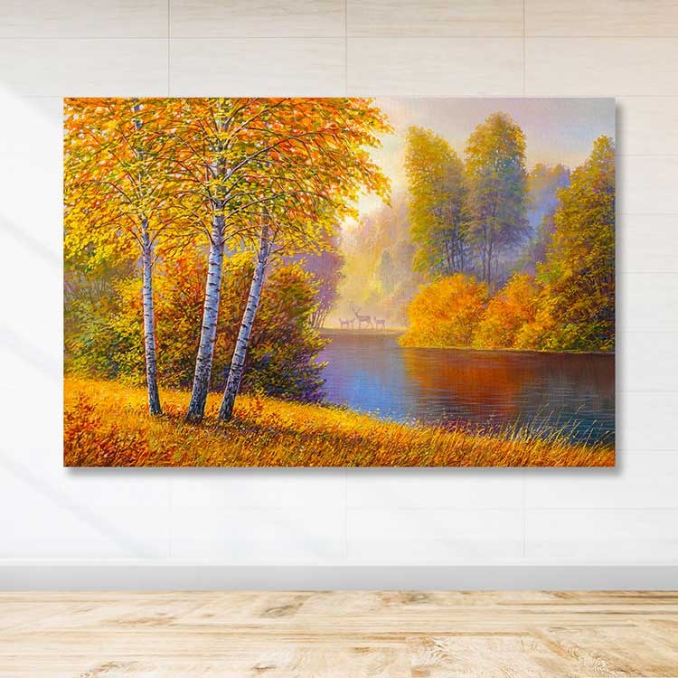 Quadro Decorativo em Tela 100% Canvas, Multicolor, 100 x 140 cm, Moldura de Madeira 3–4 cm