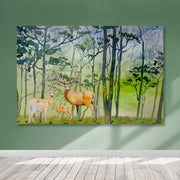 Tela Decorativa em Canvas Multicolor 100 x 140 cm com Moldura de Madeira (3–4 cm)