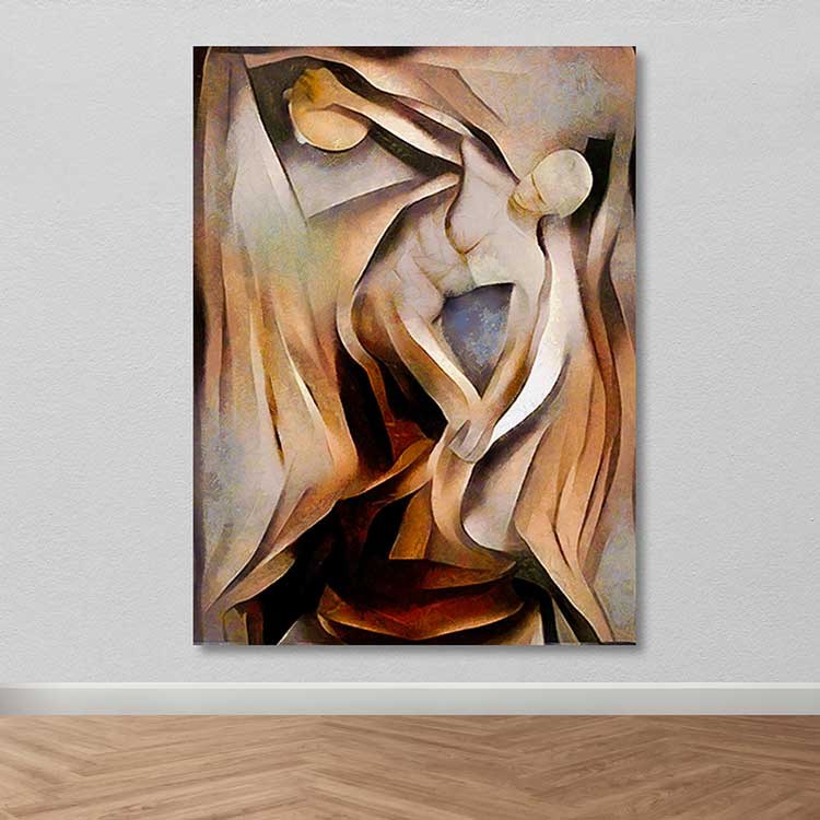 Tela Decorativa em Canvas Multicolor com Moldura de Madeira (3–4 cm), 100x140 cm