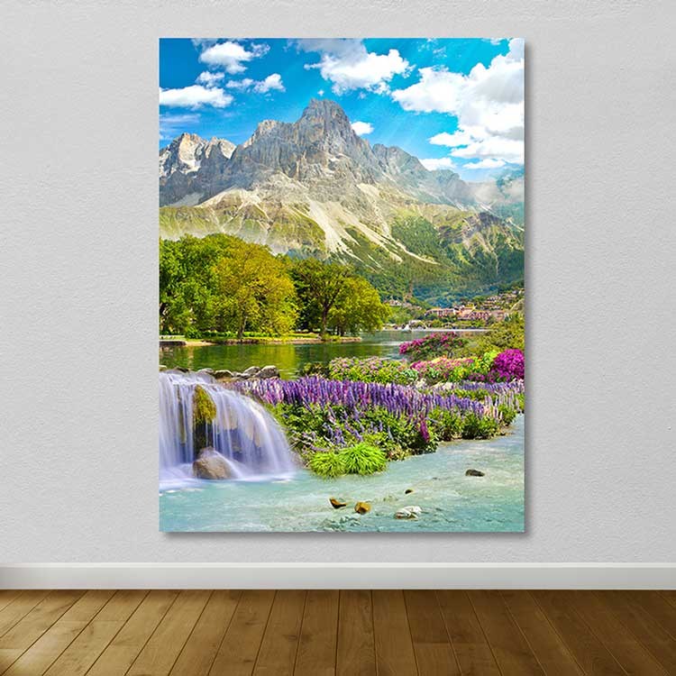 Quadro em Tela Decorativa Multicolor 100x140 cm com Moldura de Madeira (3–4 cm) – 100% Tela – Ref. 205DNT1576