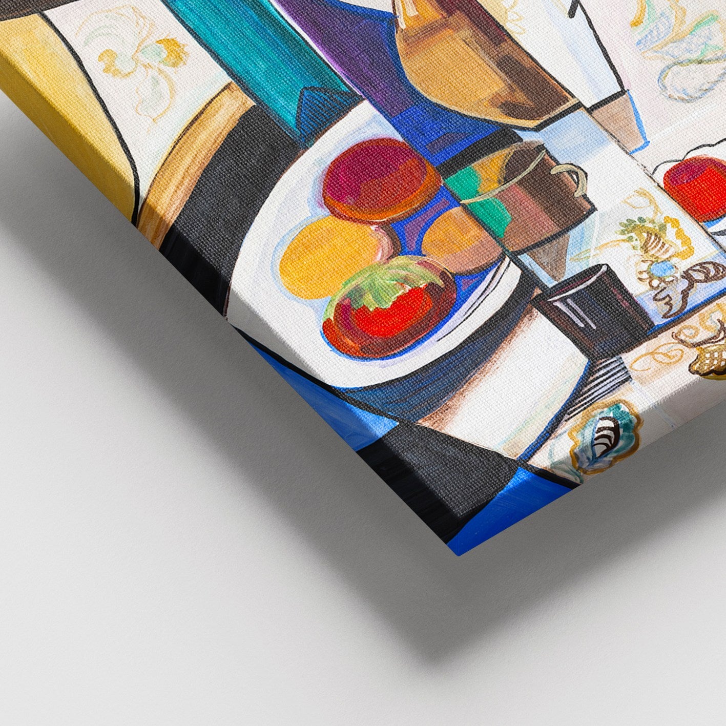 Quadro em Tela Decorativo Multicolor 100x140 cm — 100% Tela, Moldura de Madeira (3–4 cm)