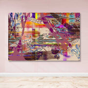 Quadro em Tela Decorativo Multicolor 100 x 140 cm com Moldura de Madeira (Espessura 3–4 cm)