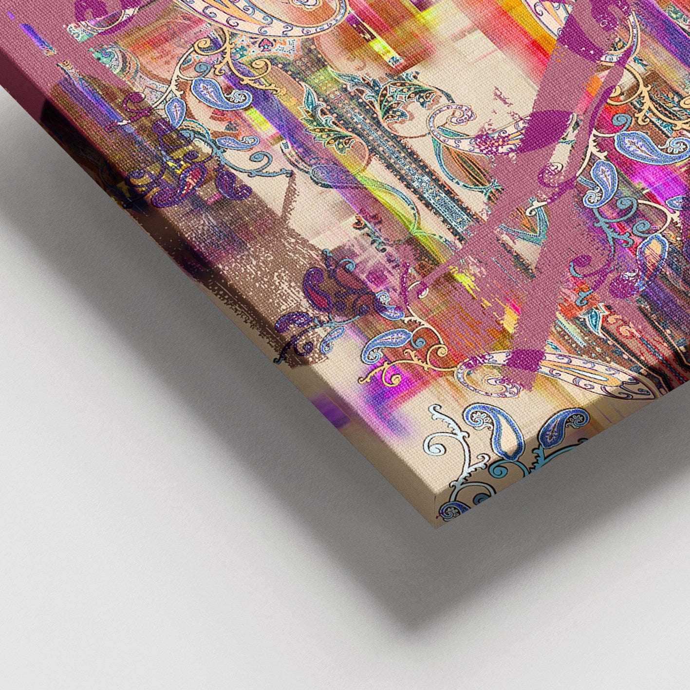 Quadro em Tela Decorativo Multicolor 100 x 140 cm com Moldura de Madeira (Espessura 3–4 cm)