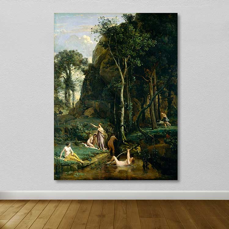 Quadro Decorativo em Canvas 100% 100x140 cm com Moldura de Madeira (3–4 cm) — Multicolor