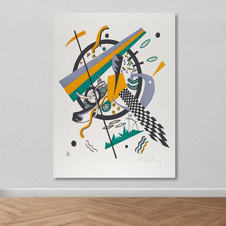 Quadro em Tela Decorativa Multicolor 100 x 140 cm com Moldura de Madeira (3–4 cm)