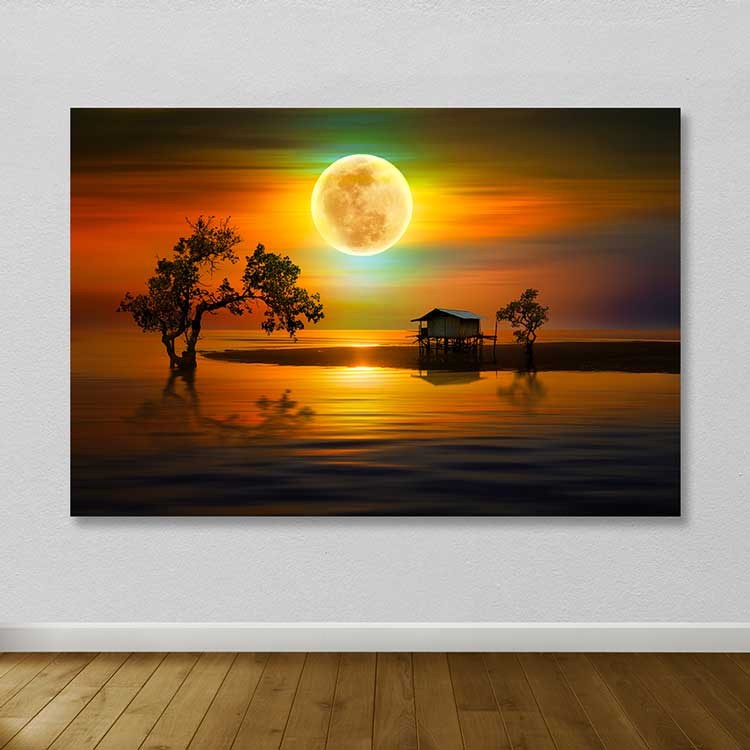 Quadro em Tela Decorativa Multicolor, 100% Canvas, Moldura de Madeira (3–4 cm), 100x140 cm