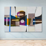 Quadro Decorativo em Tela Multicolor 100x140 cm com Moldura de Madeira (3–4 cm)