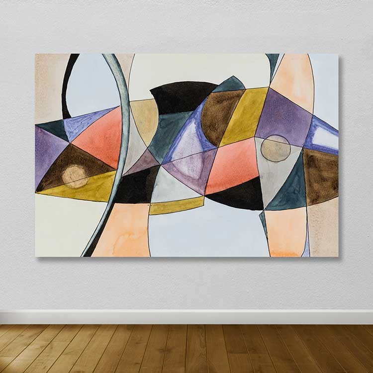 Quadro em Tela Decorativo Multicolor 100x140 cm com Moldura 100% Madeira (3–4 cm) – 100% Canvas | Ref. DEV02632100140