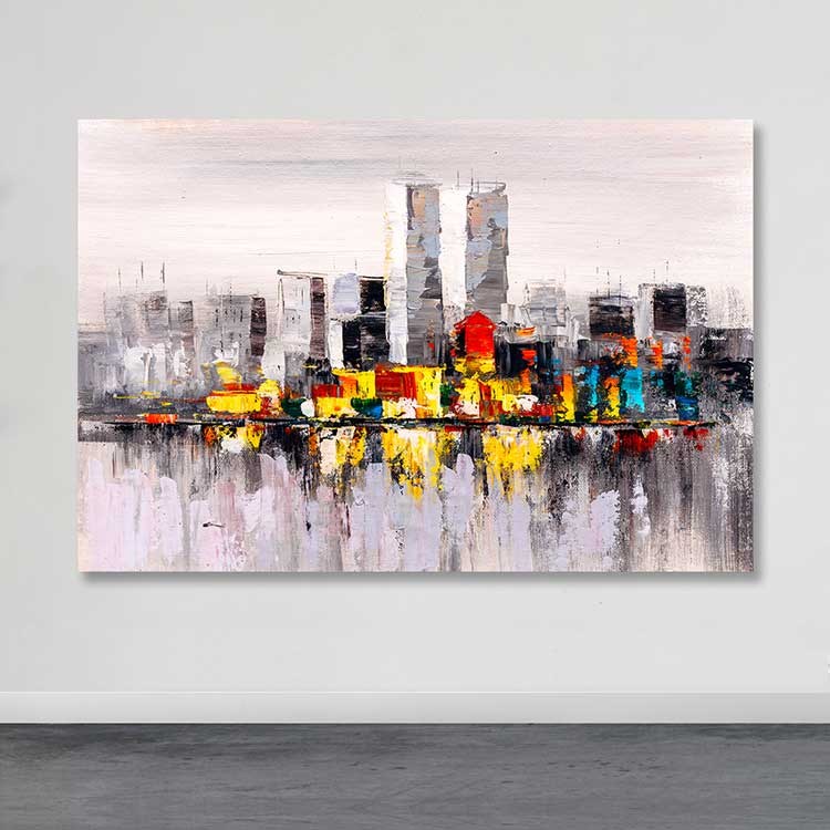 Quadro em Tela Decorativo Multicolor 100x140 cm, 100% Tela, Moldura de Madeira 3–4 cm