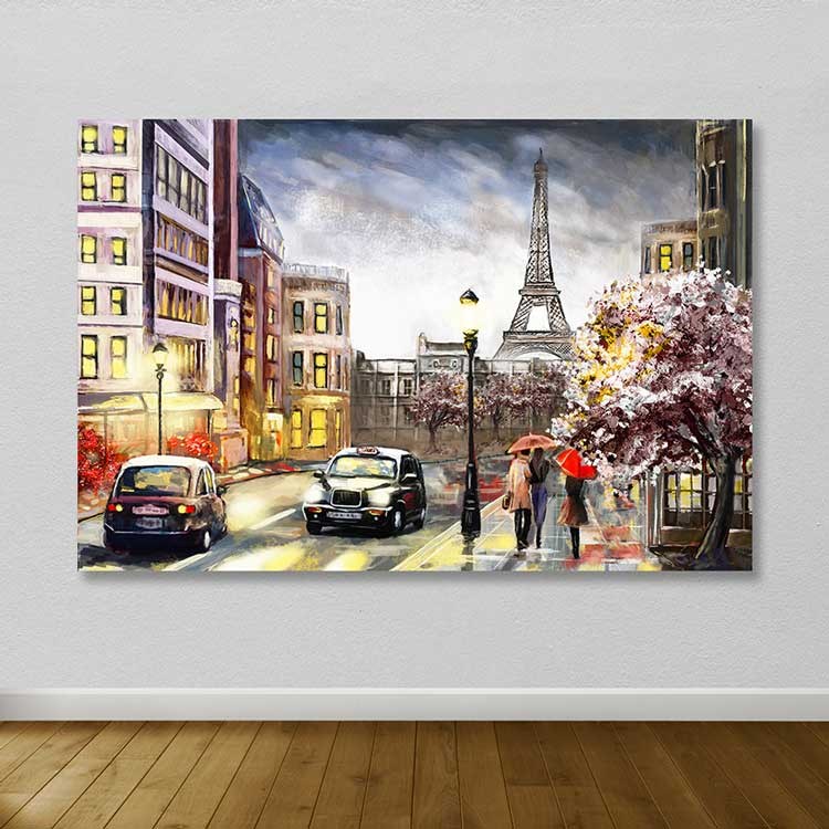 Quadro Decorativo em Tela Multicolor 100x140 cm com Moldura de Madeira (3–4 cm) – 100% Canvas – DEV02650100140