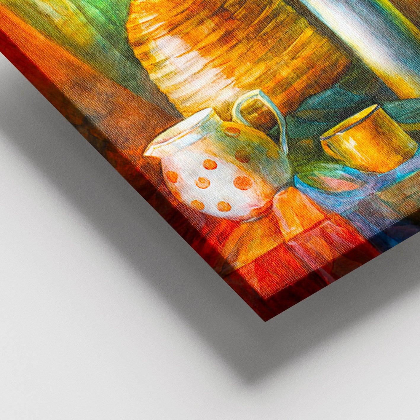 Quadro em Tela Decorativa Multicolor 100x140 cm, 100% Tela, Moldura de Madeira 3–4 cm