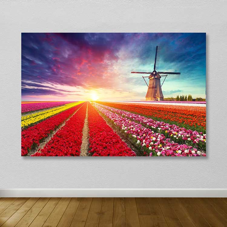 Quadro Decorativo em Tela 100% com Moldura de Madeira (3–4 cm), 100 x 140 cm – Multicolor | DEV02653100140