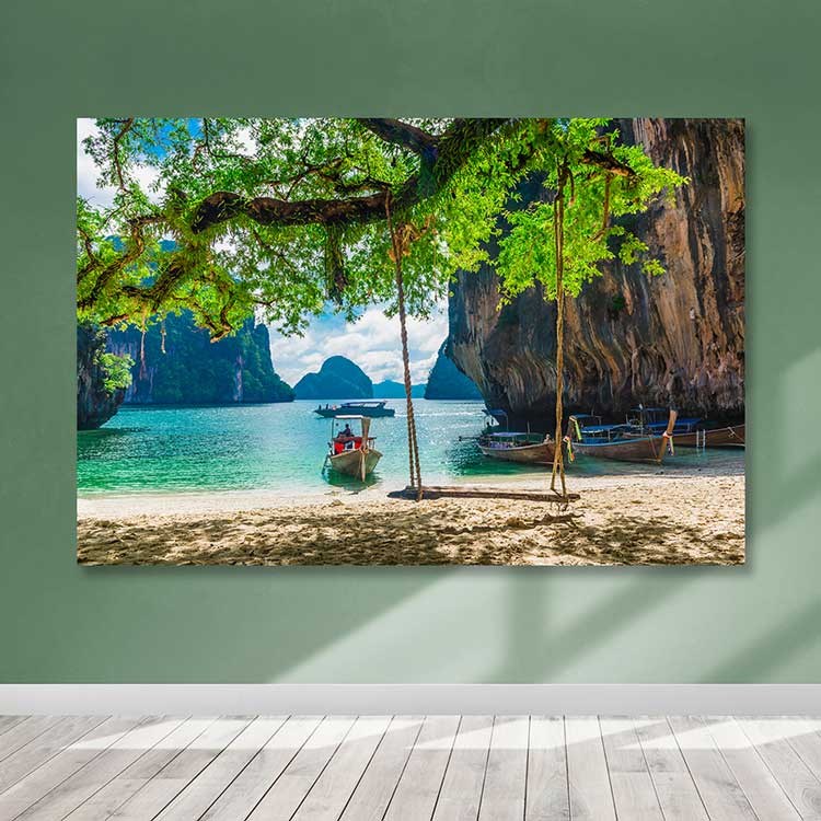 Tela Decorativa Multicolor 100% Canvas com Moldura de Madeira 100x140 cm