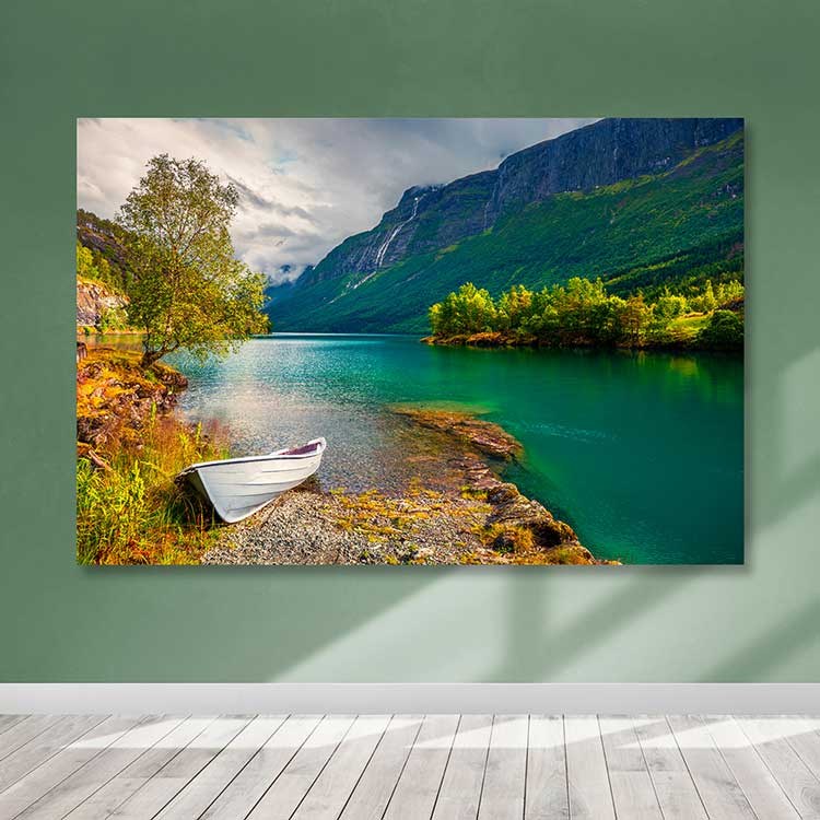 Quadro Decorativo em Canvas Multicolor 100x140 cm com Moldura de Madeira (3-4 cm)