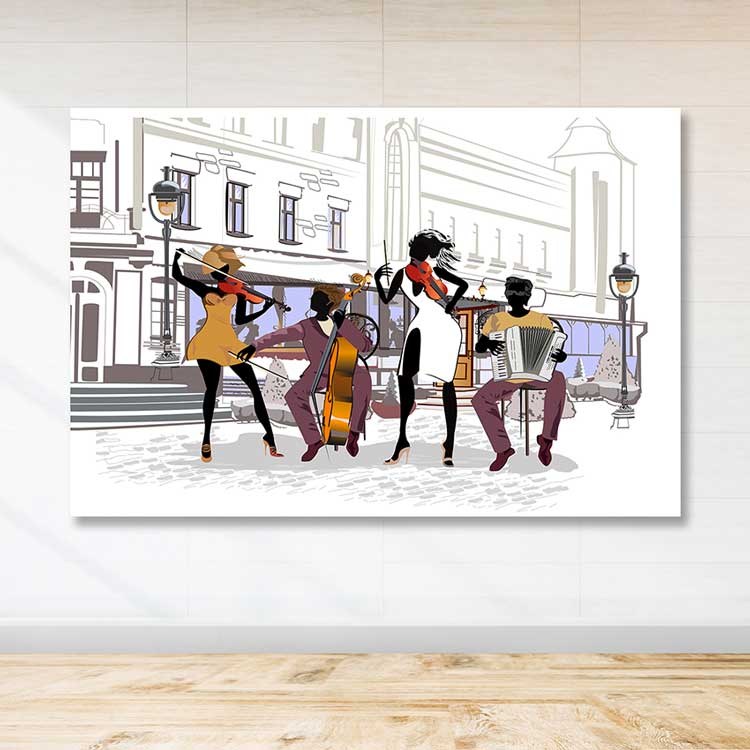 Quadro em Tela 100% Canvas Multicolor com Moldura de Madeira (3–4 cm) 100x140 cm