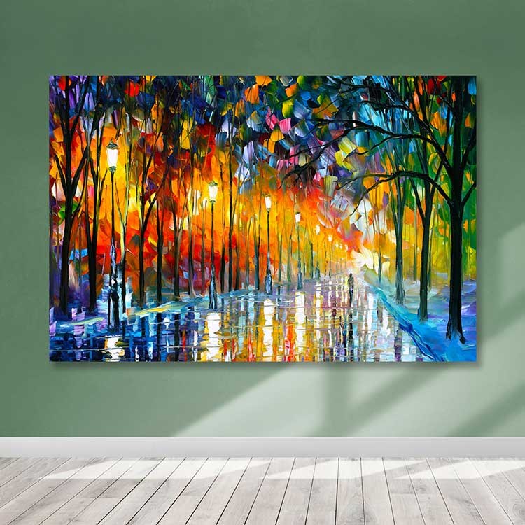 Quadro em Tela Decorativa Multicolor 100 x 140 cm, 100% Canvas, Moldura de Madeira 3–4 cm