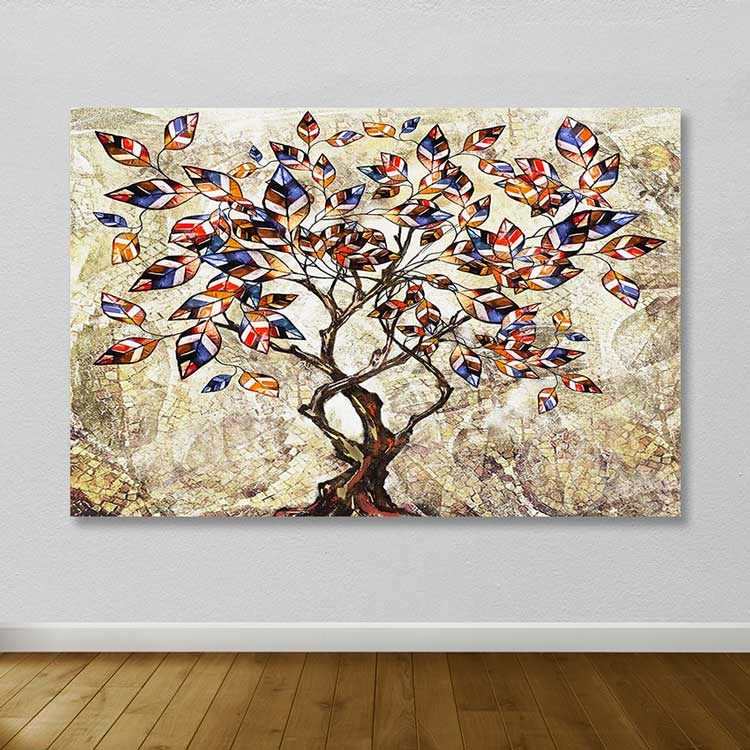 Quadro em Tela Decorativa Multicolor 100x140 cm com Moldura de Madeira (3–4 cm) – 100% Canvas | DEV02676100140