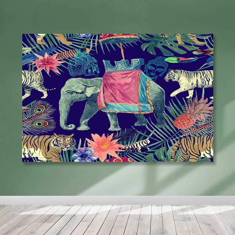 Quadro em Tela Decorativo Multicolor 100x140 cm — 100% Canvas com Moldura de Madeira (3-4 cm)