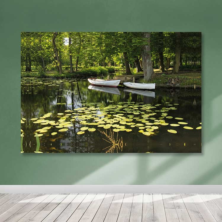 Quadro em Tela Decorativo Multicolor 100x140 cm com Moldura de Madeira (3–4 cm)