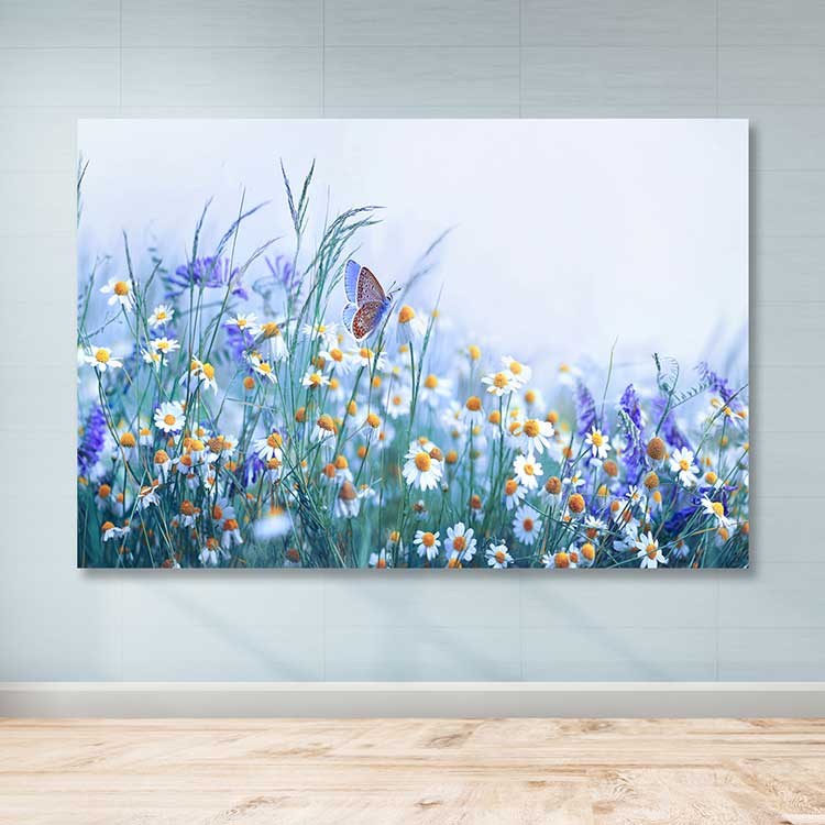 Quadro em Tela Decorativa Multicor 100x140 cm com Moldura de Madeira (3–4 cm)