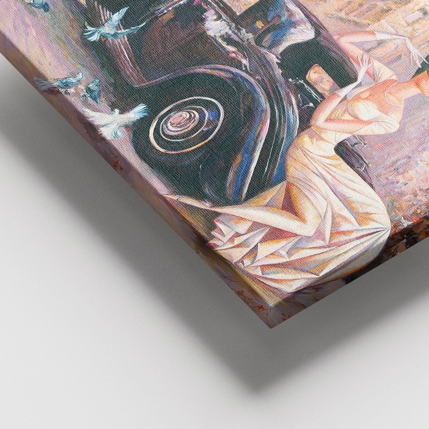 Quadro em Tela Decorativo Multicolor 100x140 cm com Moldura de Madeira (3–4 cm)