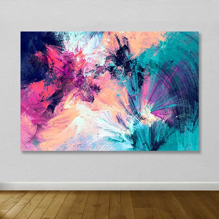 Quadro em Tela Decorativo Multicolor 100x140 cm – 100% Canvas, Moldura de Madeira 3–4 cm