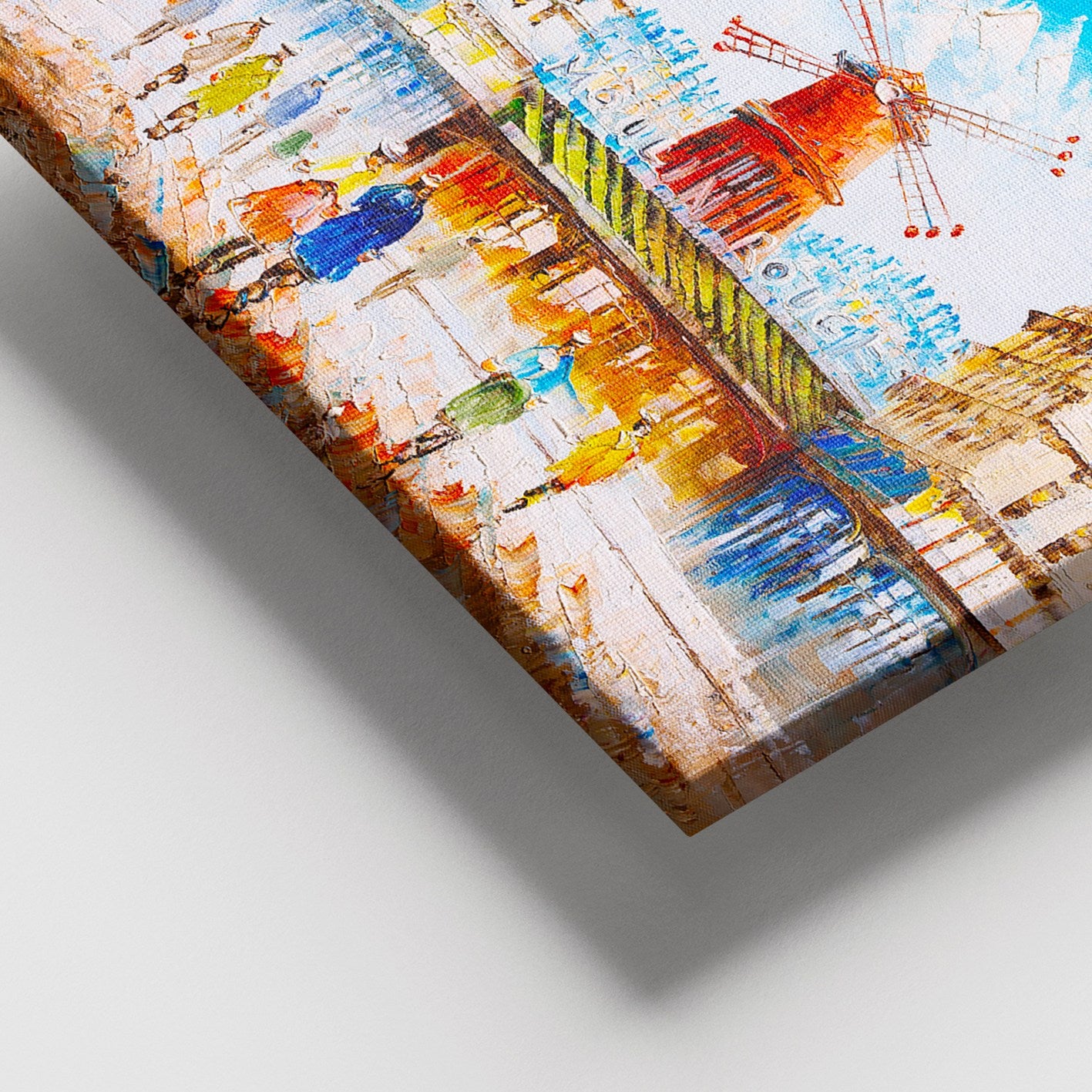 Quadro Decorativo em Tela Multicolor 100x140 cm com Moldura de Madeira (3–4 cm)