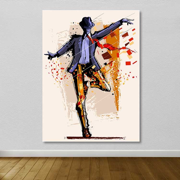 Quadro Decorativo em Tela Multicolor 100 x 140 cm com Moldura de Madeira (3–4 cm)