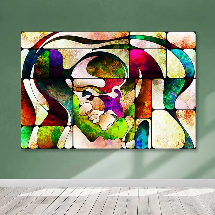 Quadro em Tela Decorativo Multicolor 100 x 140 cm com Moldura de Madeira (3–4 cm) – 100% Canvas