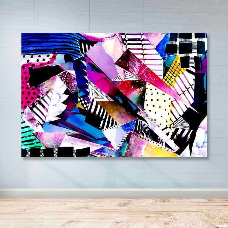 Tela Decorativa Multicolor 100x140 cm com Moldura de Madeira (3–4 cm) – 100% Canvas