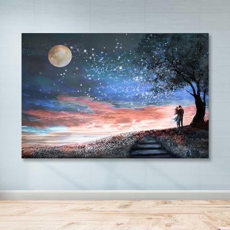 Quadro em Tela Canvas com Moldura de Madeira (3–4 cm), Multicolor, 100 x 140 cm