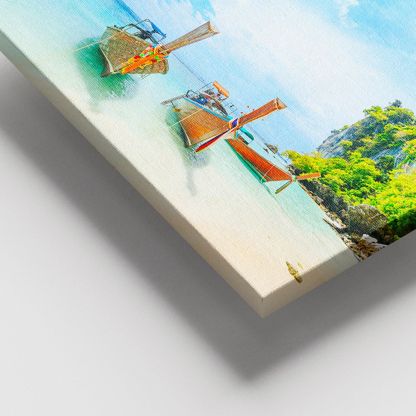 Quadro em Tela Decorativo Multicolor 100x140 cm com Moldura de Madeira (3-4 cm) - DEV02714100140