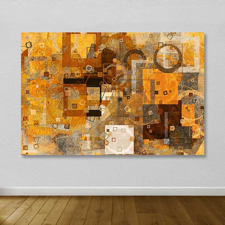 Tela Decorativa em Canvas Multicolor 100 x 140 cm com Moldura de Madeira (3–4 cm)