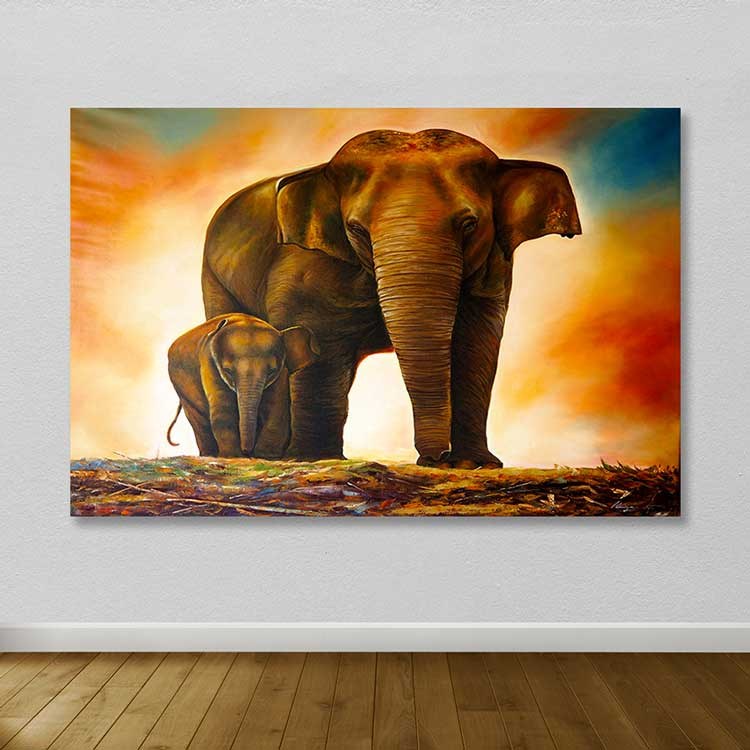 Quadro Decorativo em Tela 100% Canvas com Moldura de Madeira (3–4 cm), Multicolor, 100 x 140 cm